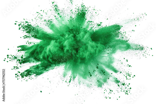 green color explosion isolated on white or transparent png