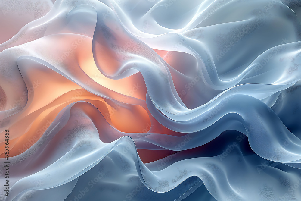 Obraz premium Beautiful Abstract 3D Background with Smooth Silky Shapes