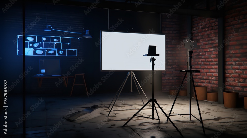 A Projected Screen with a Tripod for Your Presentations