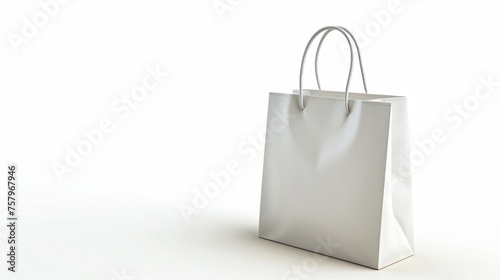 Isolated paper shopping bag on plain background.