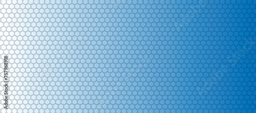 Abstract blue vector banner with hexagon grid. Seamless pattern background	