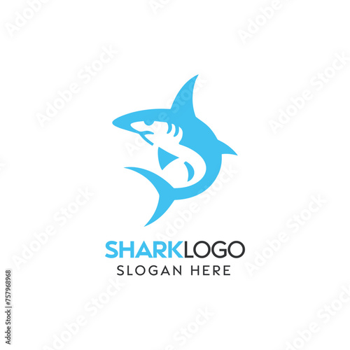 Sharp and Modern Blue Shark Logo Design for a Brand Identity
