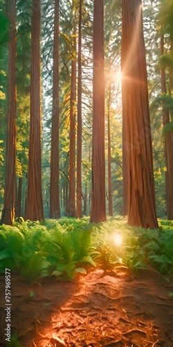 Towering redwood grove inspiring awe and reverence
