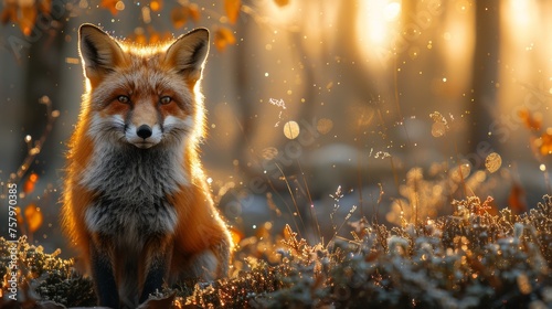 A cute little fox at sunset © senadesign