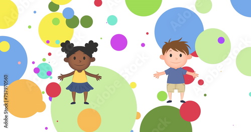Image of children icon and spots on white background © vectorfusionart