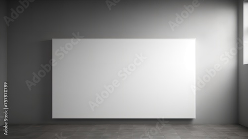 Blank Projector Screen Mockup on the Wall