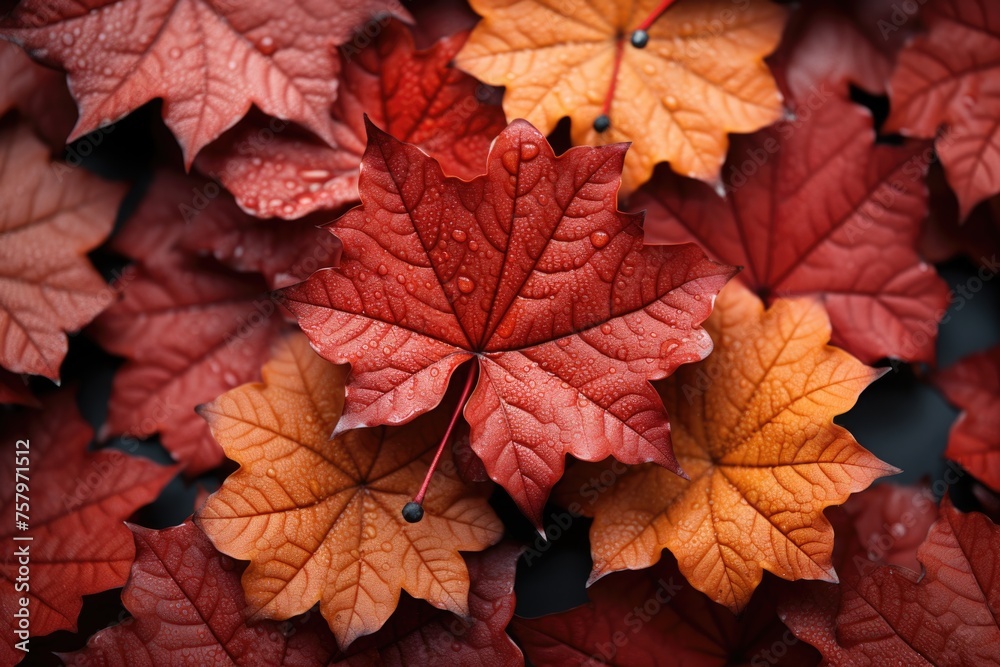 Beautiful fall leaves in the fall red sunscreen horizontal sunlight Beautiful fall leaves in the fall red sunscreen horizontal sunlight