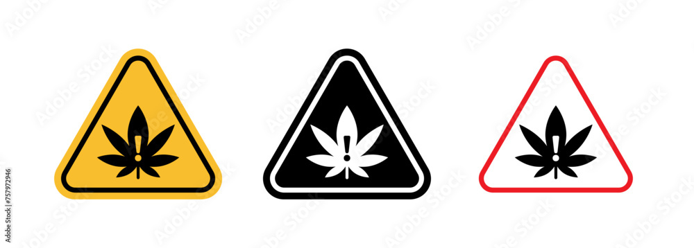 Marijuana Regulatory Warning Sign. Cannabis Caution Symbol for THC and ...