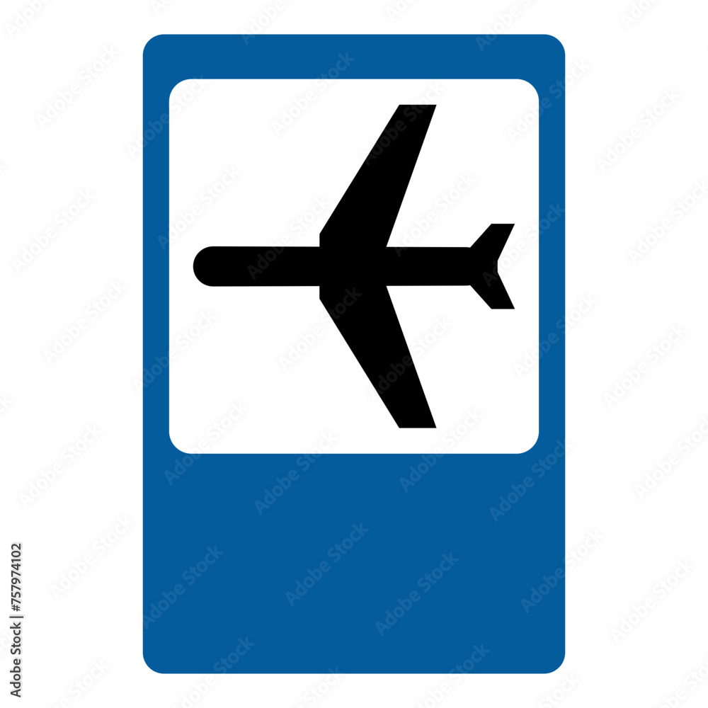 Road sign. Airport. Information sign Road sign. Airport. Information sign