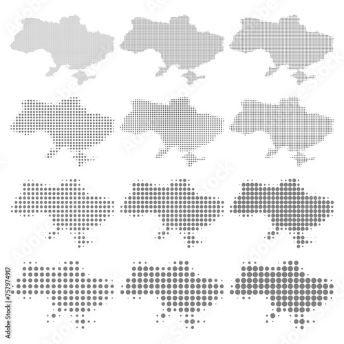 Ukraine, Dotted map in different dot sizes