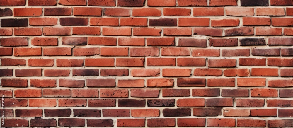 Fototapeta premium Rustic Brick Wall with Vibrant Red Bricks - Industrial Interior Design Concept