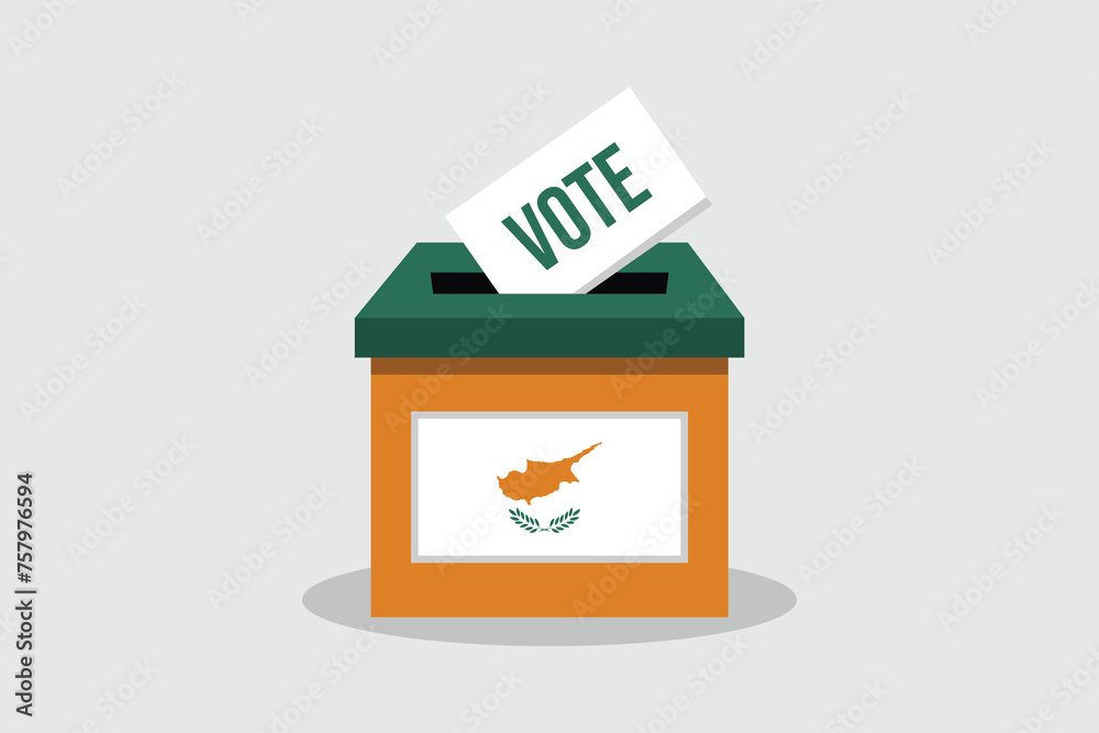 Cyprus Ballot Box Flat and minimalist vector illustration concept. Vote Conceptual Art. Elections. Cyprus Ballot Box Flat and minimalist vector illustration concept. Vote Conceptual Art. Elections.