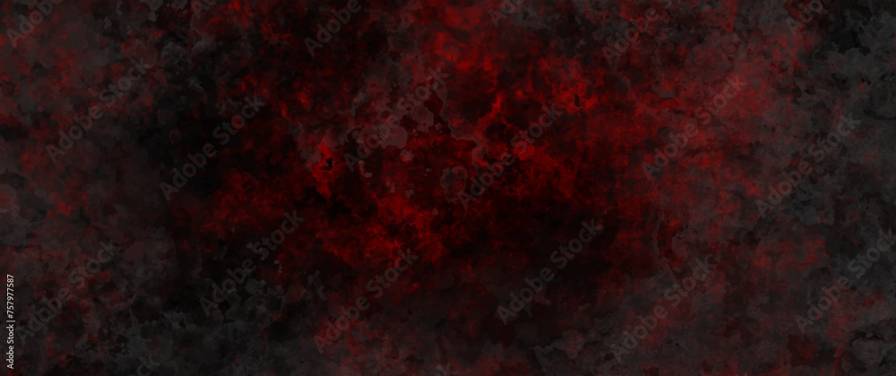 Vector watercolor art background with red fire on black. Hand drawn vector danger texture. Flame. Grunge template for flyers, cards, poster, cover. Dangerous, crash, accident.	