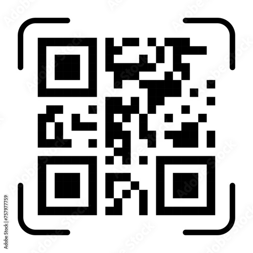 QR code scan for phone. QR code for mobile app, payment and phone. Vector illustration