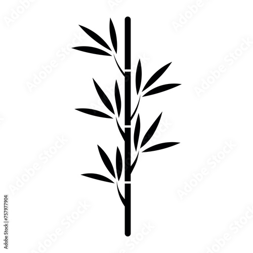 black vector bamboo icon on white background