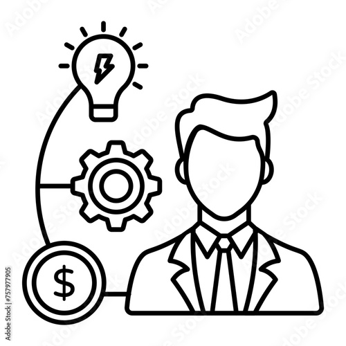 generating cost effective ideas to solve the problem concept, chief collaboration officer vector design, Boosting productivity abilities Symbol, business motivation Sign, Enterprise impetus stock