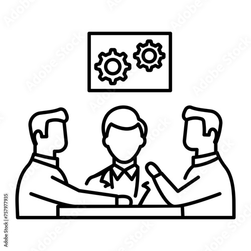 Discussing immediate challenges concept, Monday Meeting with determination vector design, Boosting productivity abilities Symbol, business motivation Sign, Enterprise impetus stock illustration