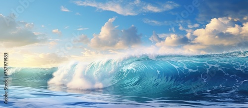 The Power and Beauty of a Massive Ocean Wave Crashing on Rocky Shoreline © Ilgun