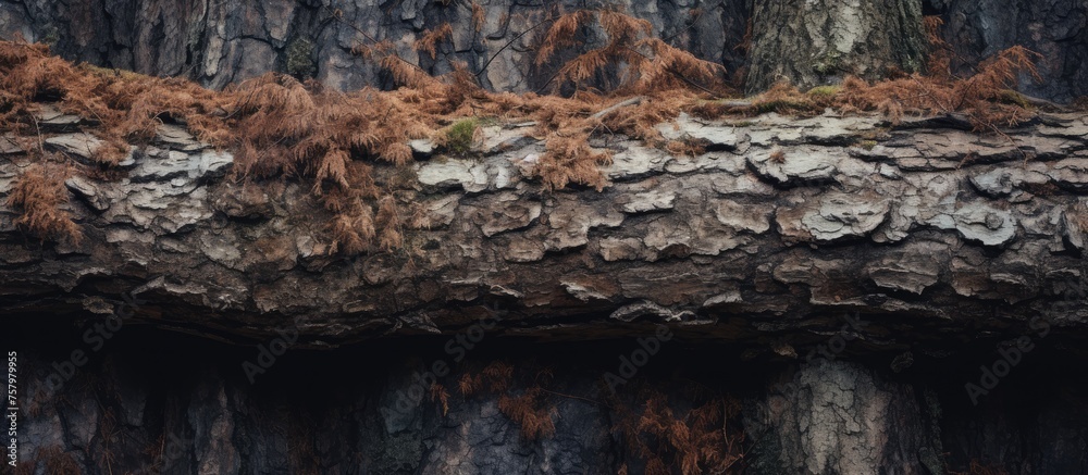 Obraz premium Lush Greenery Adorning Majestic Rock Formation in Harmony with Nature