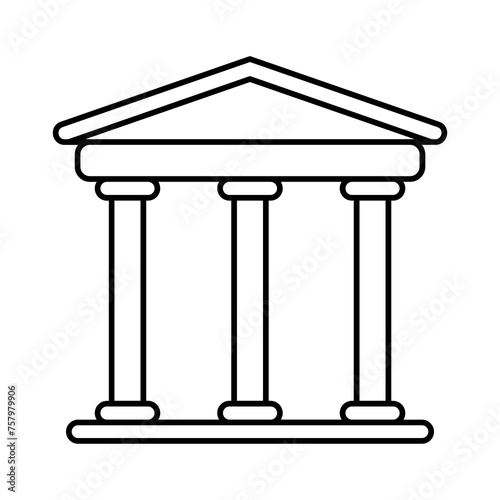 black vector bank icon on white background