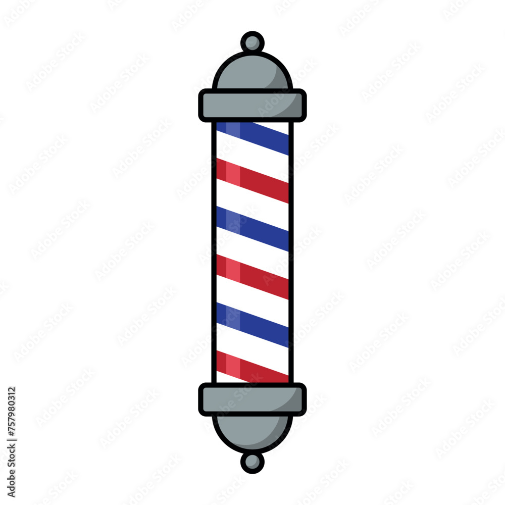 black vector barber pole icon on white background black vector barber pole icon on white background