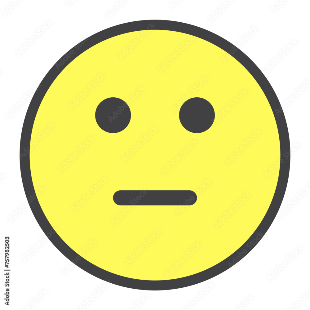 Fototapeta premium Neutral Face Emoji
