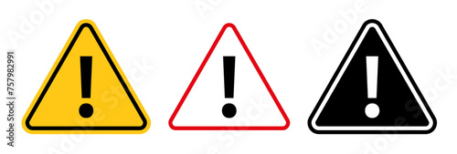 Universal Warning Triangle. Sign for General Hazards and Dangers. Alert for Safety Precautions. photo