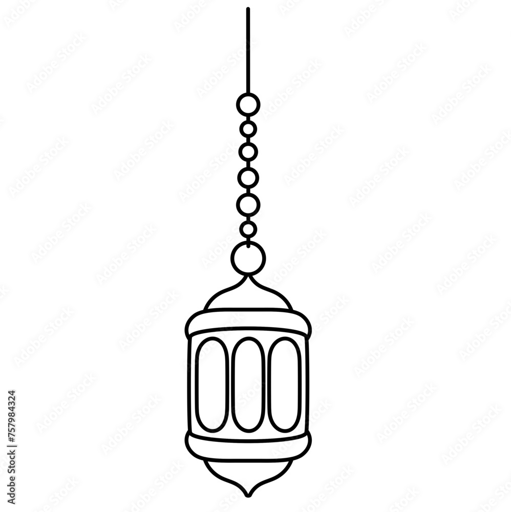 Outline Islamic Lantern Hanging Vector Outline Islamic Lantern Hanging Vector