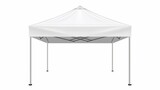 Mockup of a white folding promotion tent with floating awnings for parties on the beach, in the garden, for exhibitions, or for trade shows. Modern realistic mockup of a blank festival awning