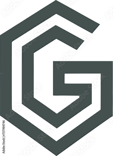 modern logo featuring the letter "G" in an innovative and unique design. The letter is crafted with a stylized, geometric shape