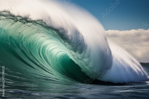 Huge ocean wave during a surfing competition © DK_2020