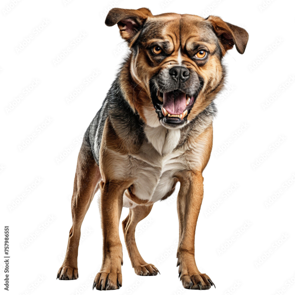 Angry bulldog barking isolated on white Angry bulldog barking isolated on white