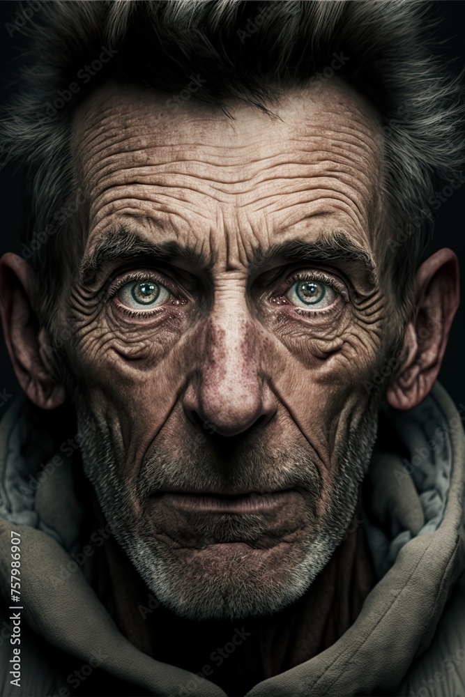 Portrait of a serious man looking towards camera. Ai generative Portrait of a serious man looking towards camera. Ai generative