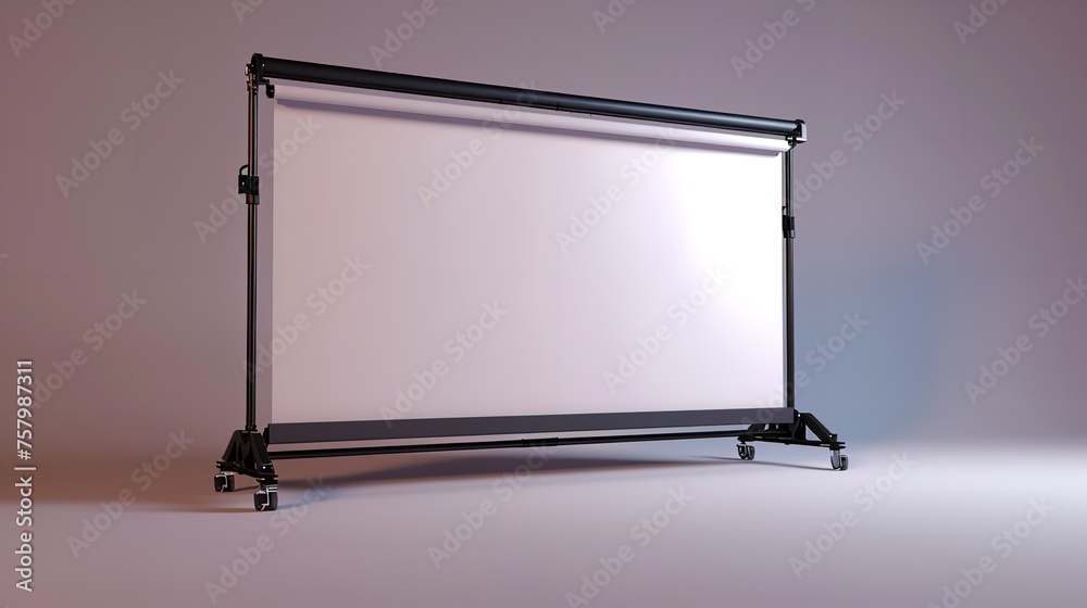 Freestanding Room Projector Screen Isolated on White Freestanding Room Projector Screen Isolated on White