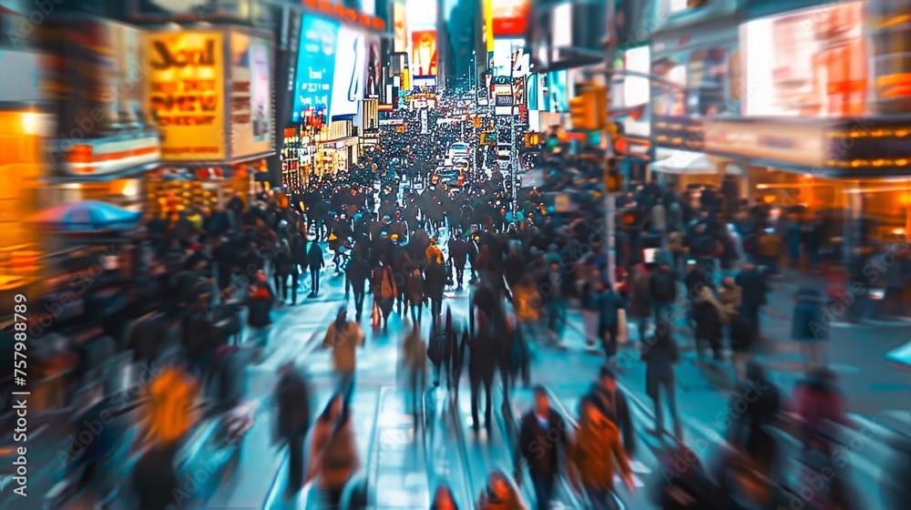 custom made wallpaper toronto digitalBlurred crowd on the street, symbolizing urban hustle.