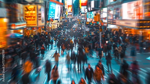 Wallpaper Mural Blurred crowd on the street, symbolizing urban hustle. Torontodigital.ca