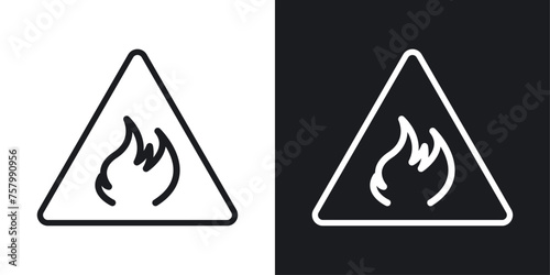 Warning for Fire and Explosion Risks. Flammable Material Caution Sign. Alert for Combustible Substances.