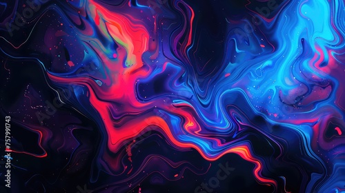 Abstract background of acrylic paint in blue and pink tones. Liquid marble pattern.
