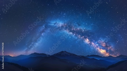 Milky Way panorama in a star-filled night sky  with celestial beauty.