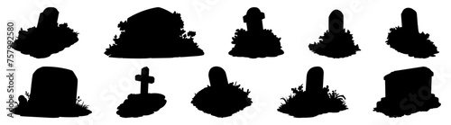 Grave tomb silhouette set vector design big pack of illustration and icon