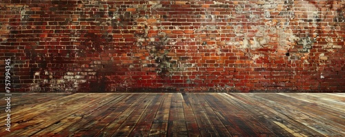 Vintage red brick wall, rustic timeless texture.