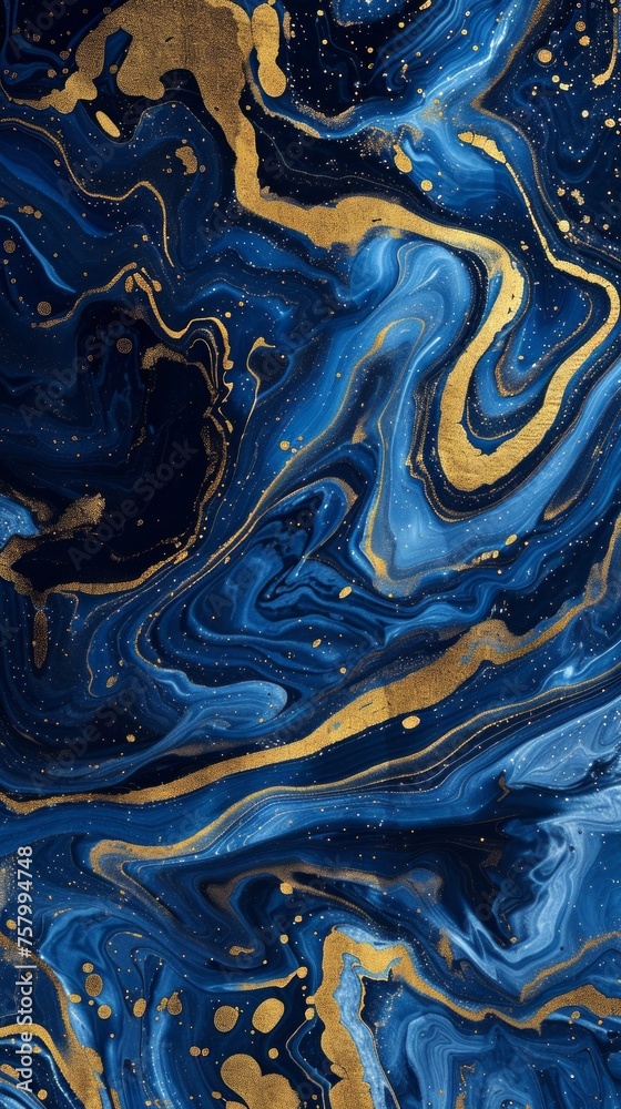 Blue and gold marble effect background. Blue and gold marble effect background.