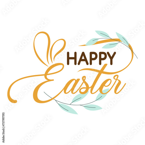 Happy Easter vector flat cartoon