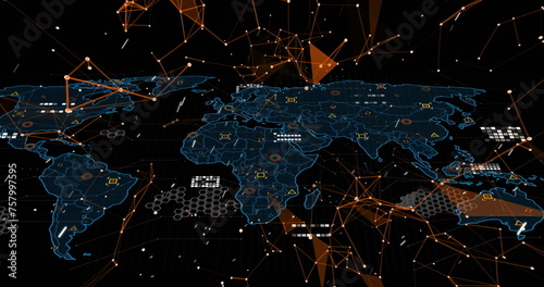 Image of globe of network of connections with peoples photos