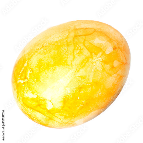 Yellow easter egg colored on transparent background