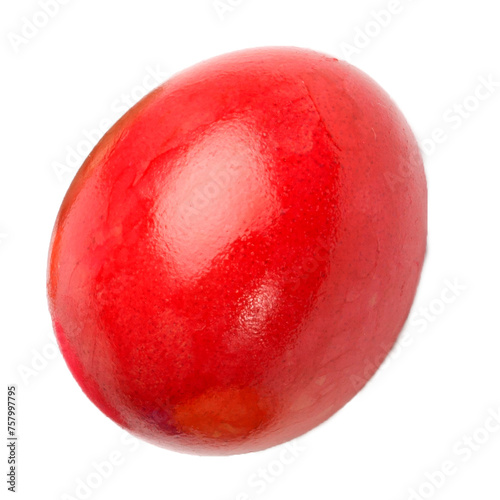 Obraz na płótnie Red easter egg colored on transparent background w salonie