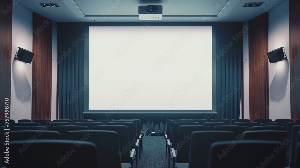Fototapeta premium Projector Screen - Empty White Board Presentation