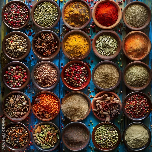 A spectrum of spices explodes in a riot of color  their fragrant whispers telling stories of distant lands and exotic flavors. 