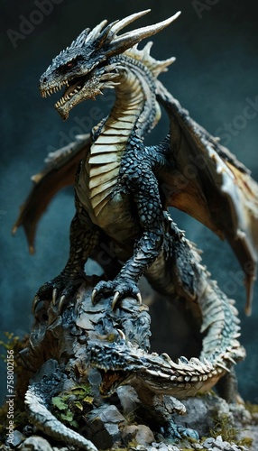 dragon golden statue background blur