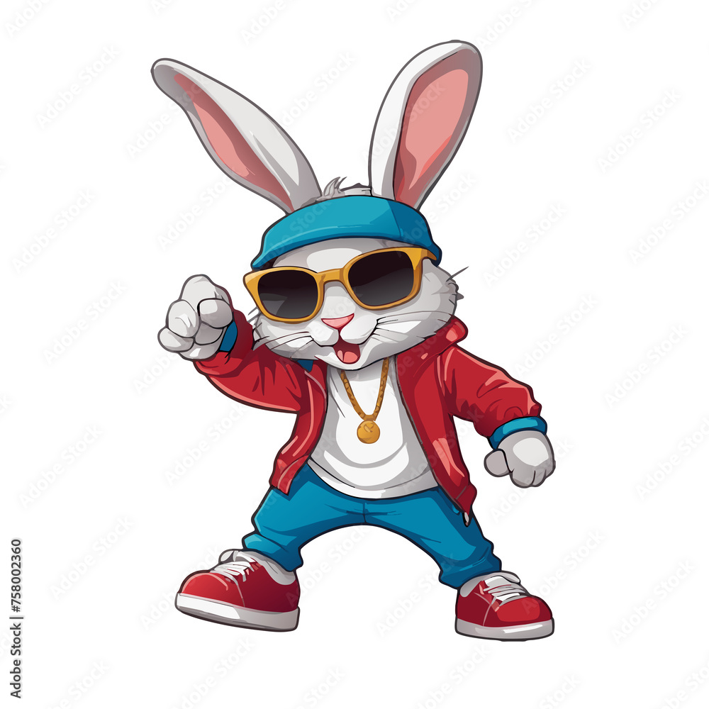 graphics of cute arrogant bunny in hip hop outfit graphics of cute arrogant bunny in hip hop outfit